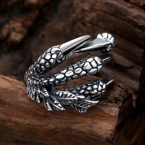 Dragon Demon Claw Ring 925 Silver Adjustable Halloween Cosplay Birthday NEW - Picture 2 of 7